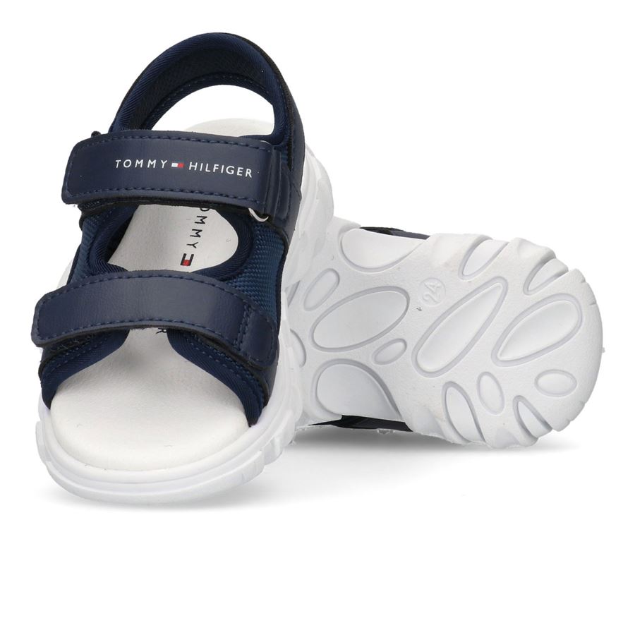 Sandali doppio velcro con passamaneria iconica da bambino Tommy Hilfiger | T1B2338981591800X